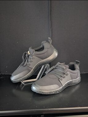 Snibbs Men’s Work Sneakers Non Slip Lace Up Comfort Shoes Size 9 Black Kitchen